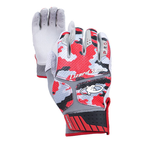 Pro Red/White Batting Gloves